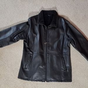 Fur leather jacket